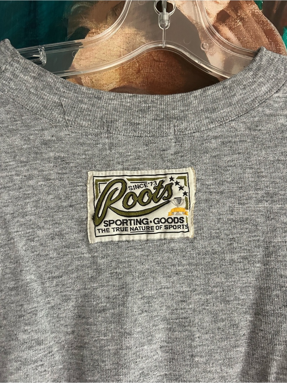 Vintage Y2K Roots Sporting Goods Hockey Jersey Long Sleeve Shirt Grey Black - Picture 13 of 16